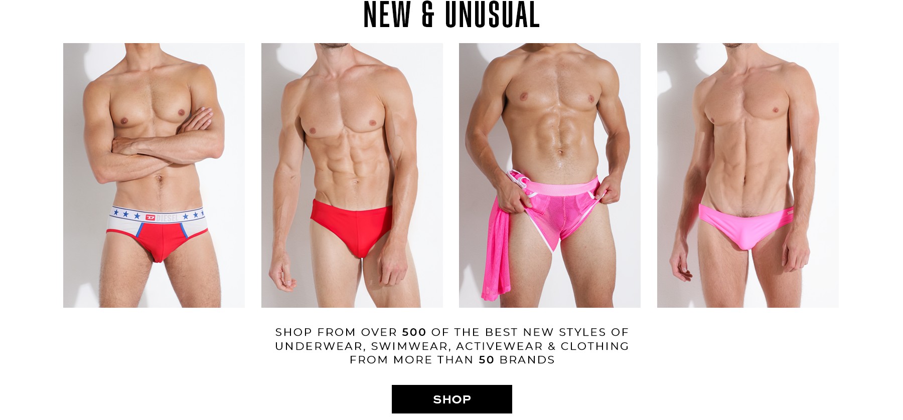 New and unusual underwear, swimwear and clothing