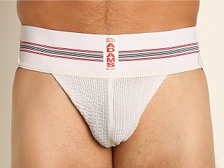 Model in white Adams Athletic Supporter