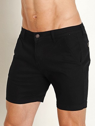 Model in black Cell Block 13 Maverick Zipper Short