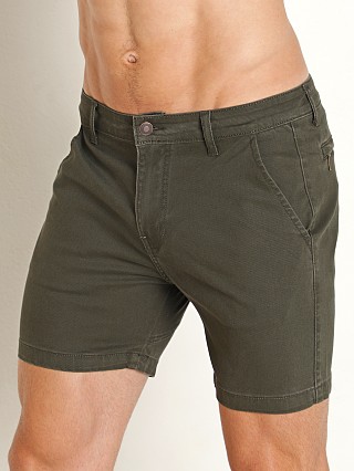 Model in army green Cell Block 13 Maverick Zipper Short