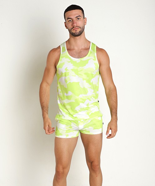 Timoteo Sport-Fit Camo Tank Top Green