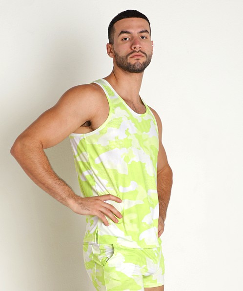 Timoteo Sport-Fit Camo Tank Top Green