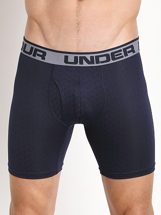 Model in midnight navy Under Armour "O" Series Vented 6" Boxerjock