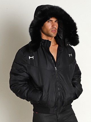 Model in black Nasty Pig Expedition Jacket