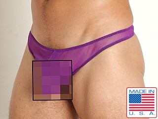 Model in purple Go Softwear Hard Core Frisky Mesh Pouch