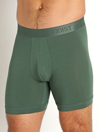 Model in cilantro 2xist Pima Luxe Boxer Brief