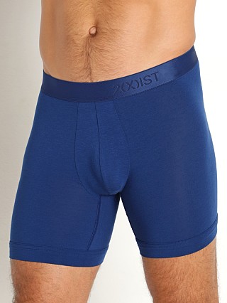 Model in estate blue 2xist Pima Luxe Boxer Brief