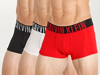 Model in exact/black/silver haze Calvin Klein Intense Power Micro Low Rise Trunk 3-Pack Exact