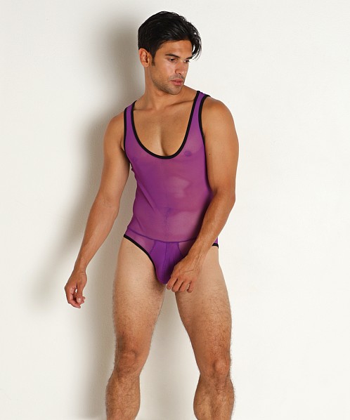 Go Softwear Hard Core Frisky Mesh Backless Singlet Purple/Black