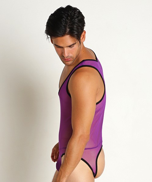 Go Softwear Hard Core Frisky Mesh Backless Singlet Purple/Black