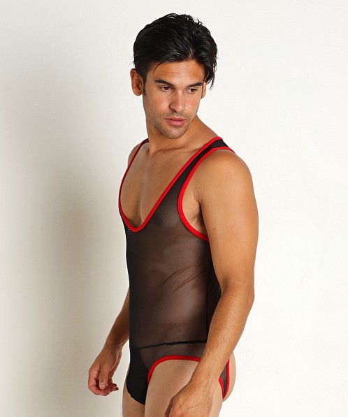 Go Softwear Hard Core Frisky Mesh Backless Singlet Black/Red