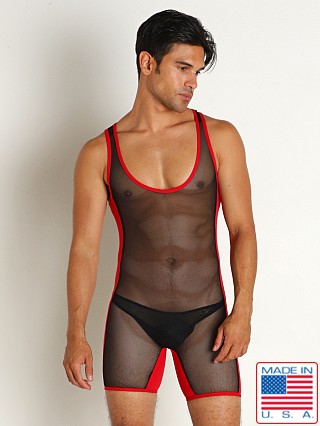 Model in black/red Go Softwear Hard Core Frisky Mesh Singlet