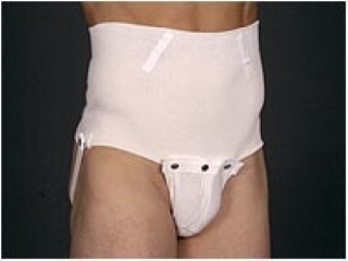 Model in white Champion Jockstrap and Abdominal Supporter