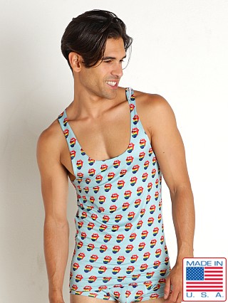 Model in rainbow lips Rick Majors Fun Prints Tank Top