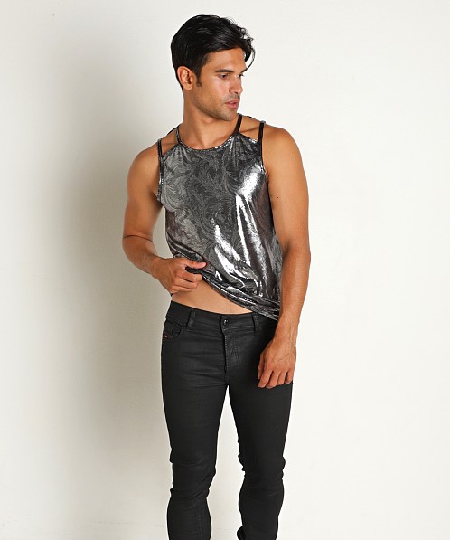 Manstore Nightclub Sparkling Delta Tank Top Black/Silver