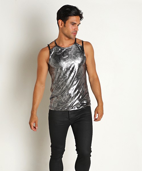 Manstore Nightclub Sparkling Delta Tank Top Black/Silver