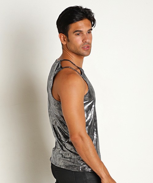 Manstore Nightclub Sparkling Delta Tank Top Black/Silver