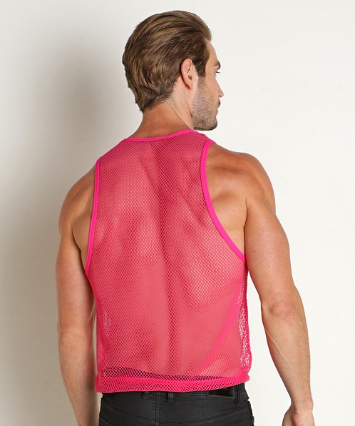 Manstore Open Mesh Tank Top Hot Pink