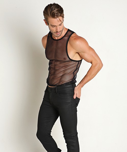 Manstore Open Mesh Tank Top Black