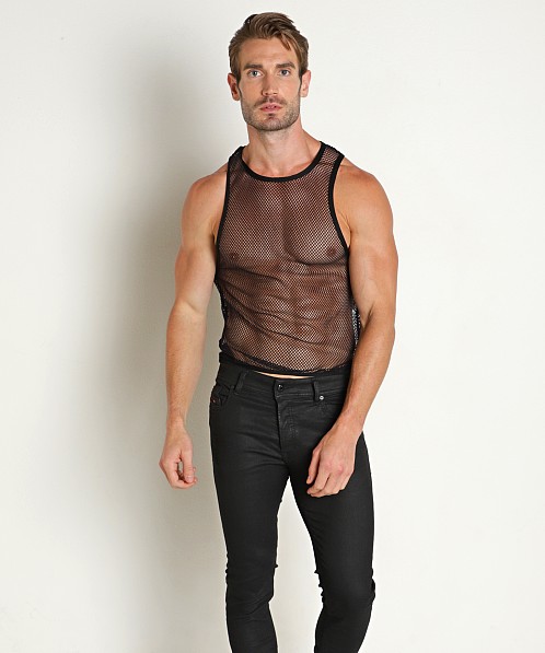 Manstore Open Mesh Tank Top Black