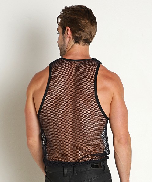 Manstore Open Mesh Tank Top Black