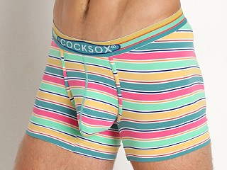 Model in cape canaveral stripe CockSox Florida Enhancer Pouch Boxer Brief