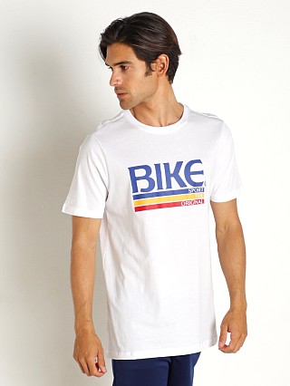 Model in white Bike Athletic Logo T-Shirt