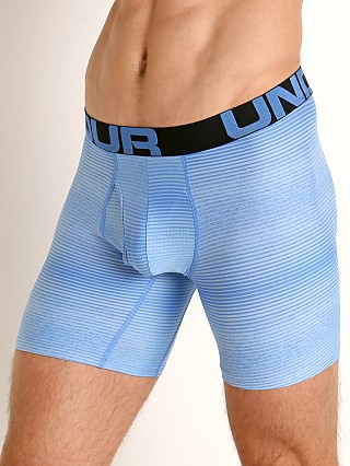 Model in versa blue/black Under Armour Tech Mesh Front 6" Boxerjock