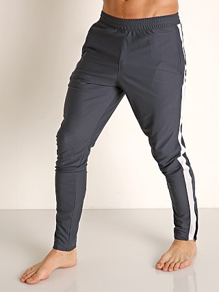 Model in stealth gray Under Armour Sportstyle Pique Track Pant