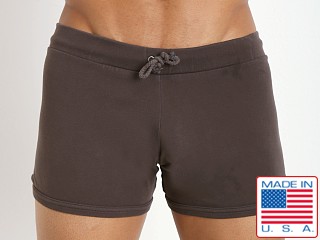 Model in charcoal Go Softwear 100% Cotton Hiker Short