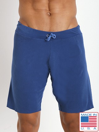 Model in cadet Go Softwear 100% Cotton Cut-Off Short