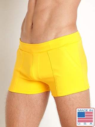 Model in athletic gold LASC 2" Sport Shorts