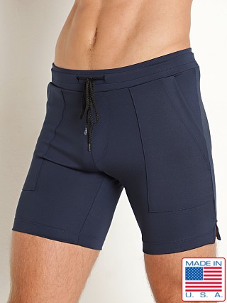 Model in navy LASC 7" Sport Shorts