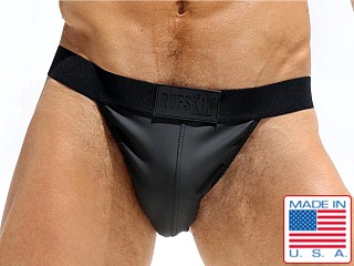 Model in black Rufskin Dom Perfo-Rubber Sport Brief