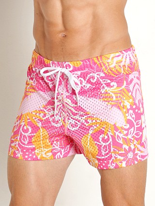 Model in tropic pink Jack Adams Freestyle Mesh Short