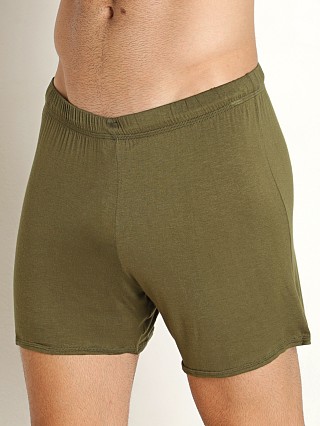 Model in army Mckillop Push Whisper Shorts