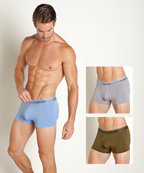 Calvin Klein Micro Stretch Low Rise Trunk 3-Pack Olive/Grey/Blue