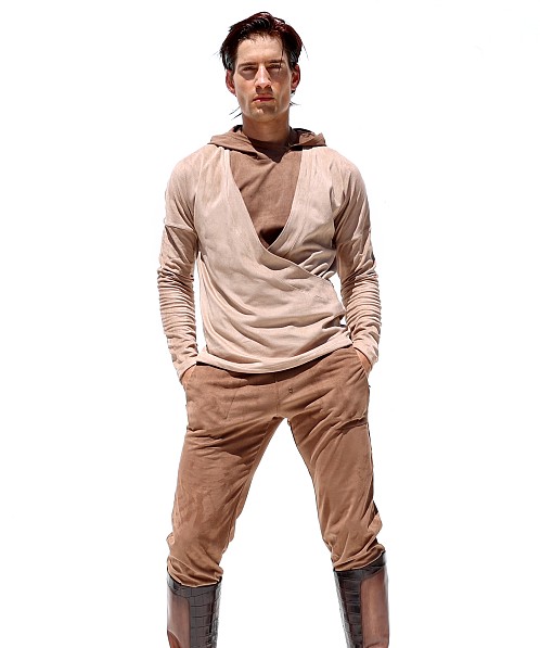 Rufskin Lucien Stretch "Suede" Long Sleeve X Shirt Dune