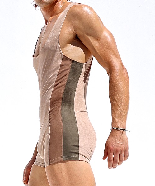 Rufskin Franco Stretch "Suede" Sport-Lounge Bodysuit Dune