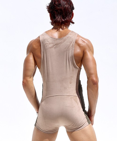 Rufskin Franco Stretch "Suede" Sport-Lounge Bodysuit Dune