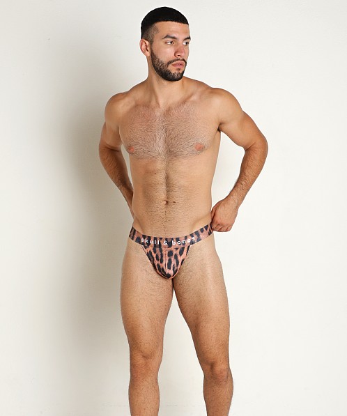 Skull & Bones Thong Furry Animal Print