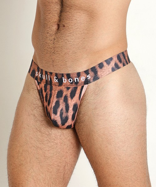 Skull & Bones Thong Furry Animal Print