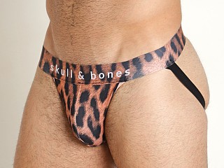 Model in furry animal Skull & Bones Jockstrap  Print