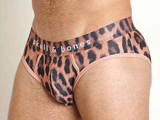 Model in furry animal Skull & Bones Print Brief