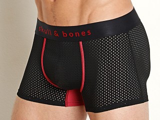 Model in black Skull & Bones Performance Mesh Trunk