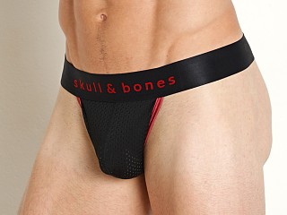 Model in black Skull & Bones Performance Mesh Thong