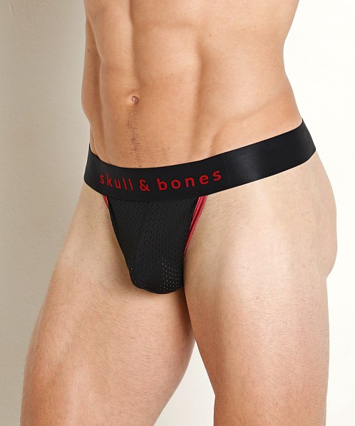 Skull & Bones Performance Mesh Thong Black