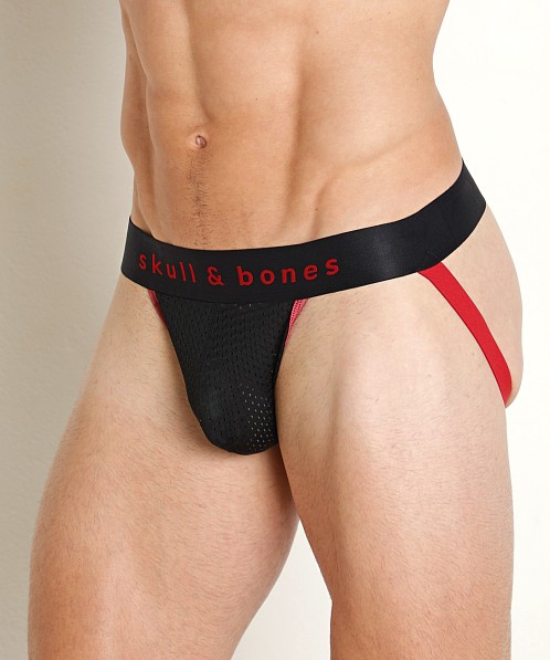 Skull & Bones Performance Mesh Jockstrap Black