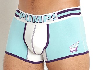 Model in cream/purple/teal Pump! Activate Boxer Brief