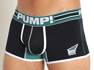 Model in black/dark green Pump! Boost Enhancing Boxer Brief